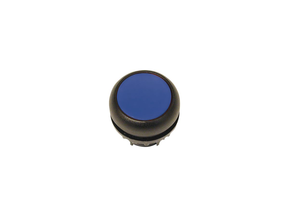 Leucht-Drucktaste ETN RMQ flach blau, rastend, Ring schwarz