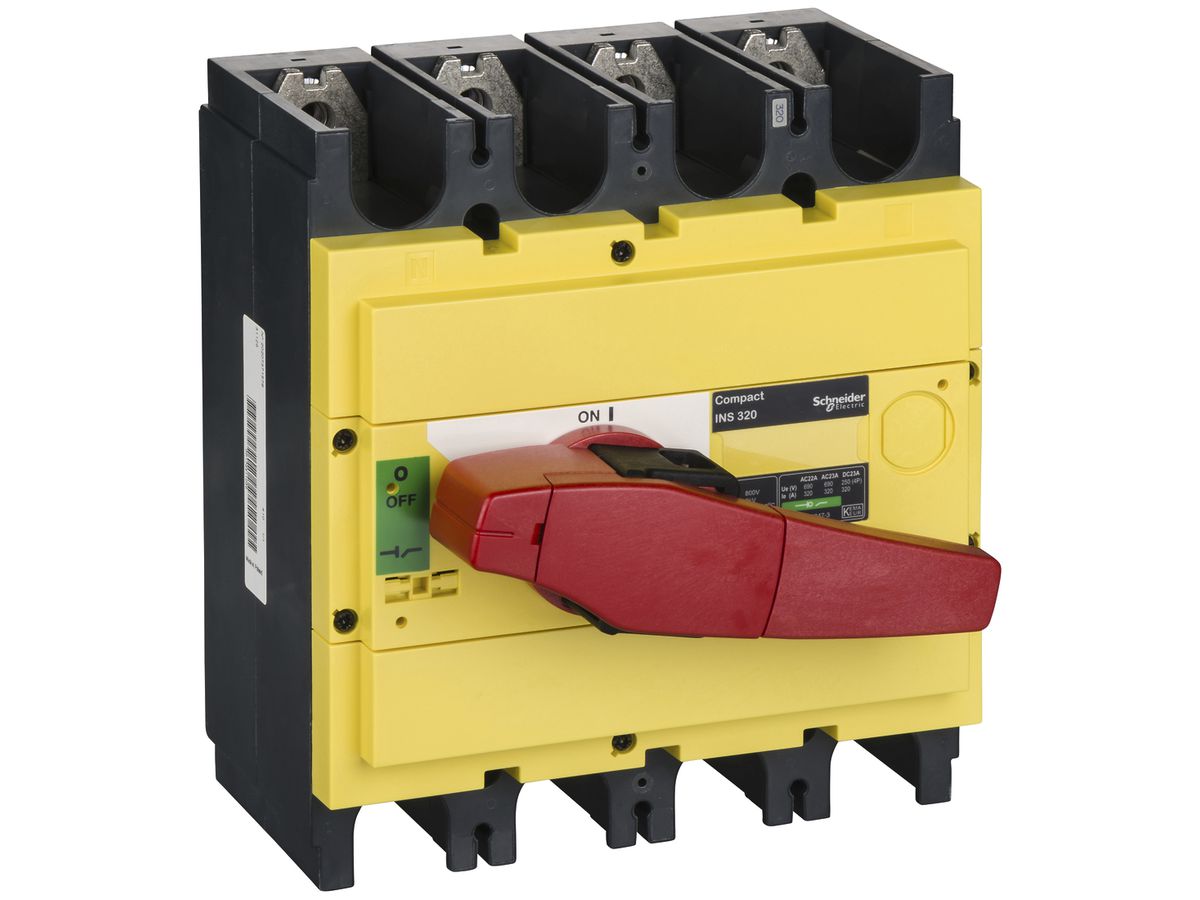 Lasttrennschalter Schneider Electric INS 4L 320A mit Drehgriff rot/gelb