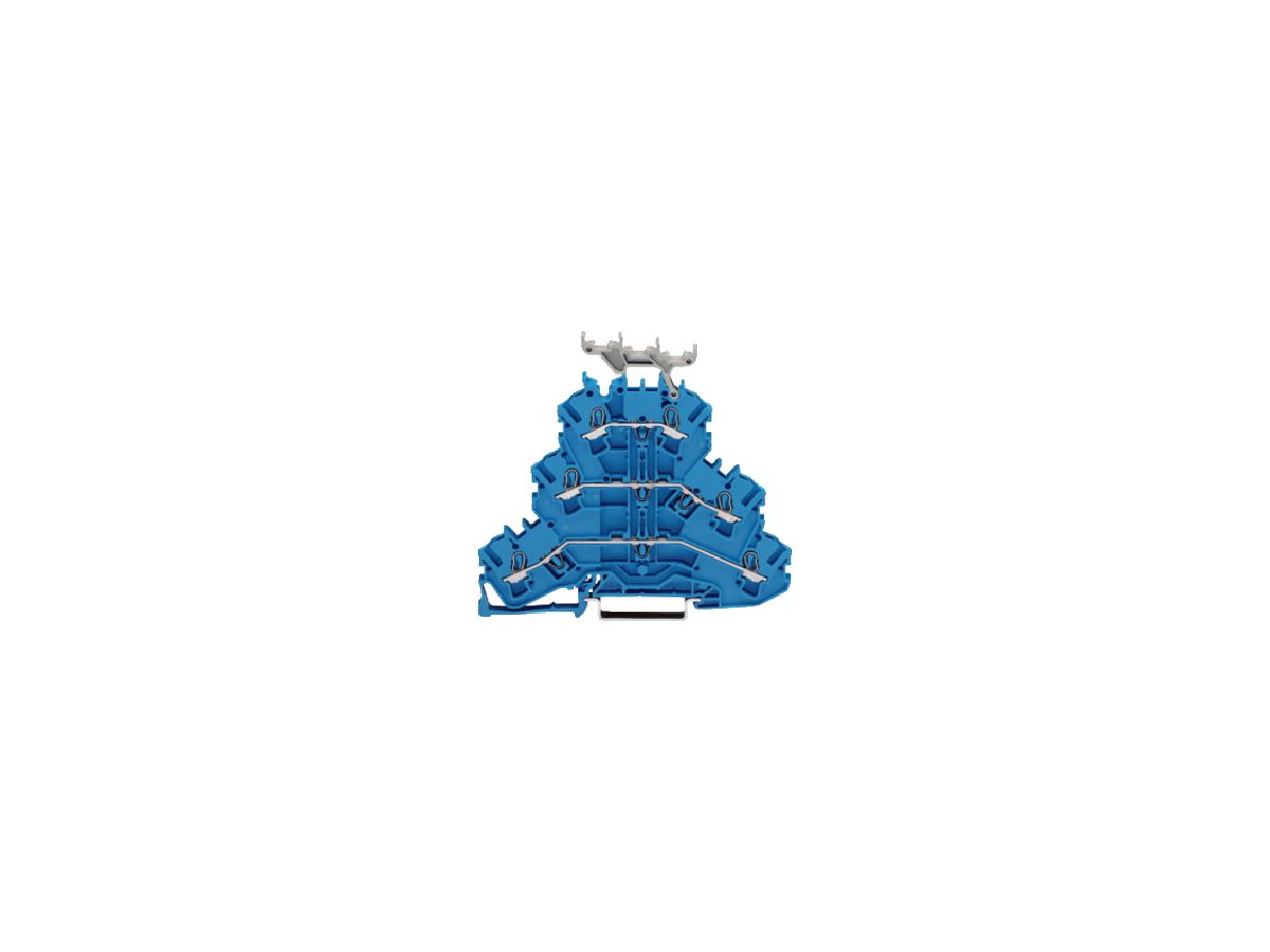 Dreistockklemme WAGO TOPJOB-S 2.5mm² N/N/N blau Beschr.Träger