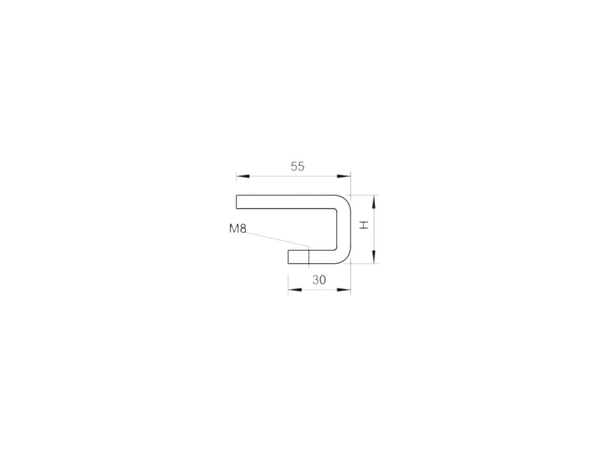 Klemmstück Bettermann H=30mm mit Schraube M8×25 zu Gitterkanal