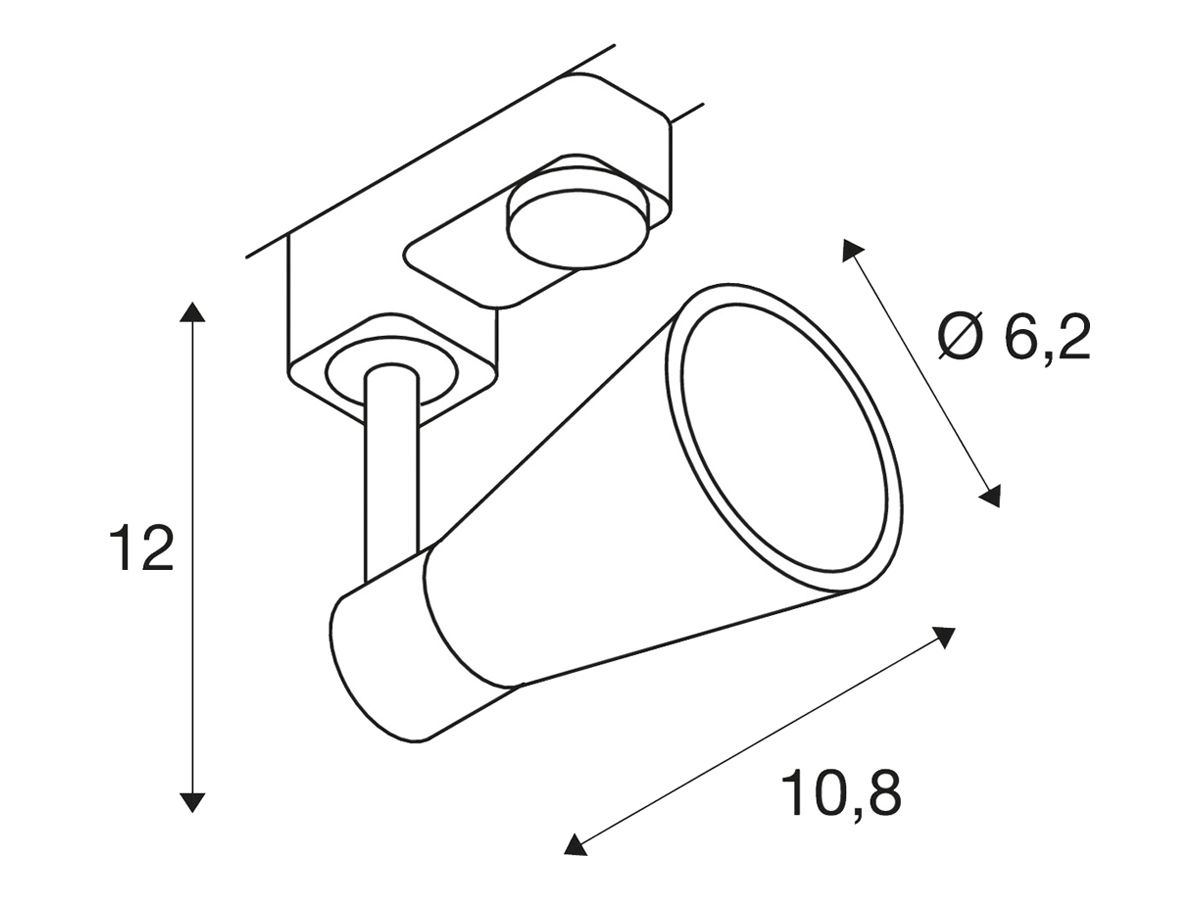 Strahler SLV AVO, GU10 50W mit 3-Phasen-Adapter IP20 weiss