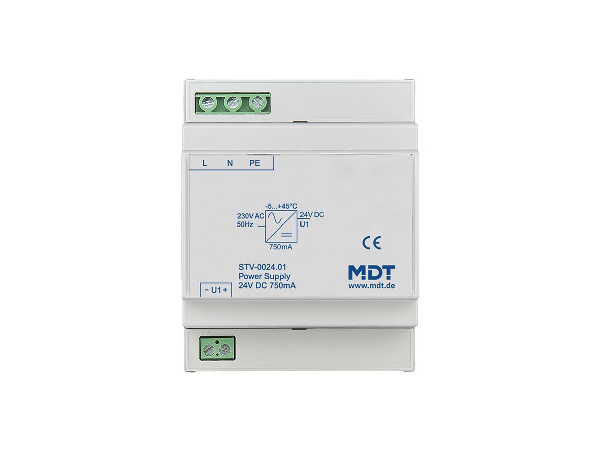 REG-Netzteil MDT STV-0024.01 230VAC 24V 0.75A 18W 4TE