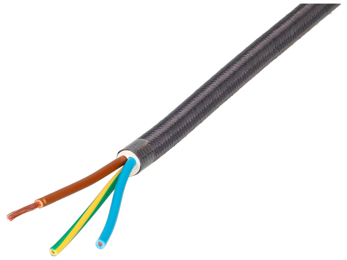 Kabel H05VV-F textil 3×1mm² anthrazit 100m