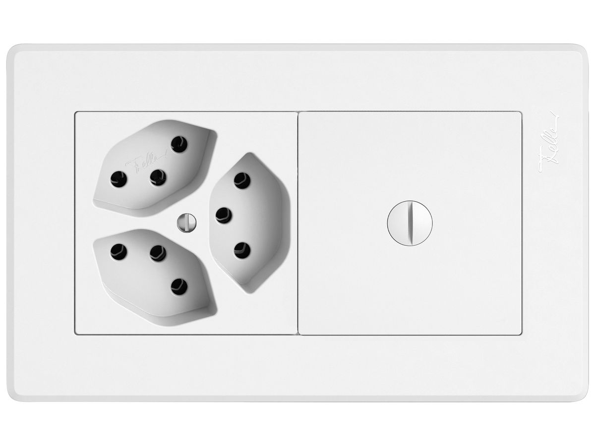 UP-Kombination EDIZIO.liv SNAPFIX® 1×2 96×156mm 3×T13S+blind weiss