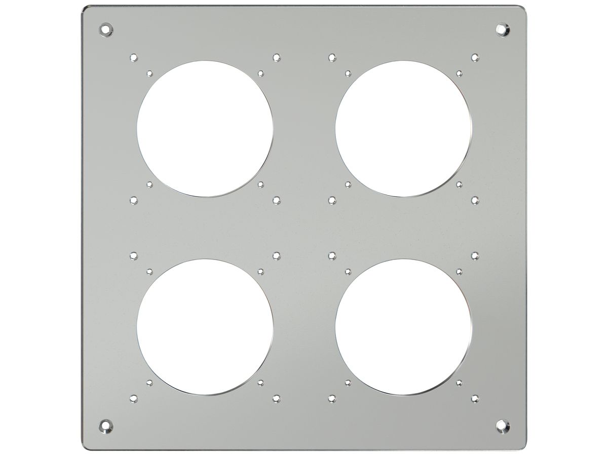 Montageplatte ELEMENT SNAPFIX® 2×2 horizontal und vertikal 225×225mm Aluminium