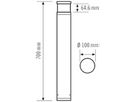 LED-Pollerleuchte ESYLUX ALVA BL DALI, 7W 3000K Ø100×700mm IP65 an, klar