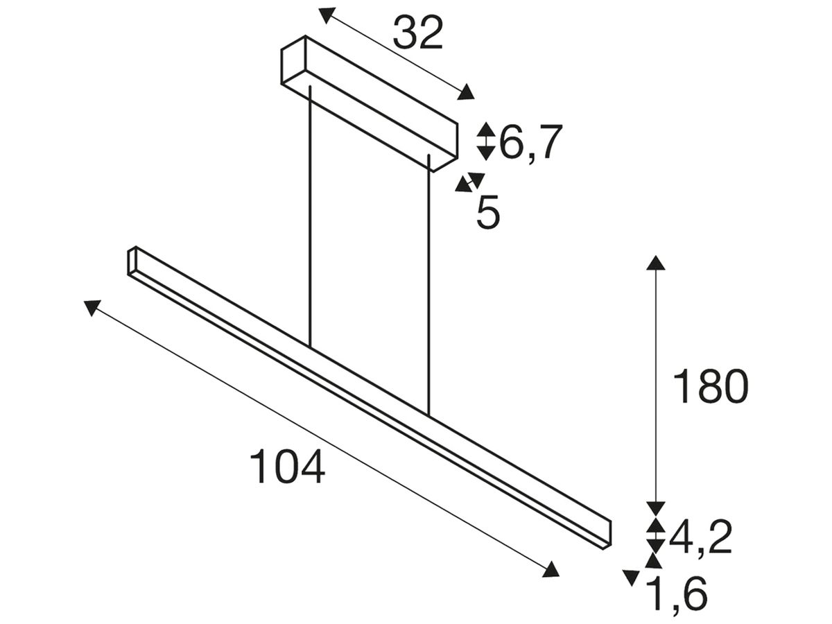 LED-Pendelleuchte SLV ONE LINEAR 100 PD PHASE 24W 1250lm 2700/3000K weiss