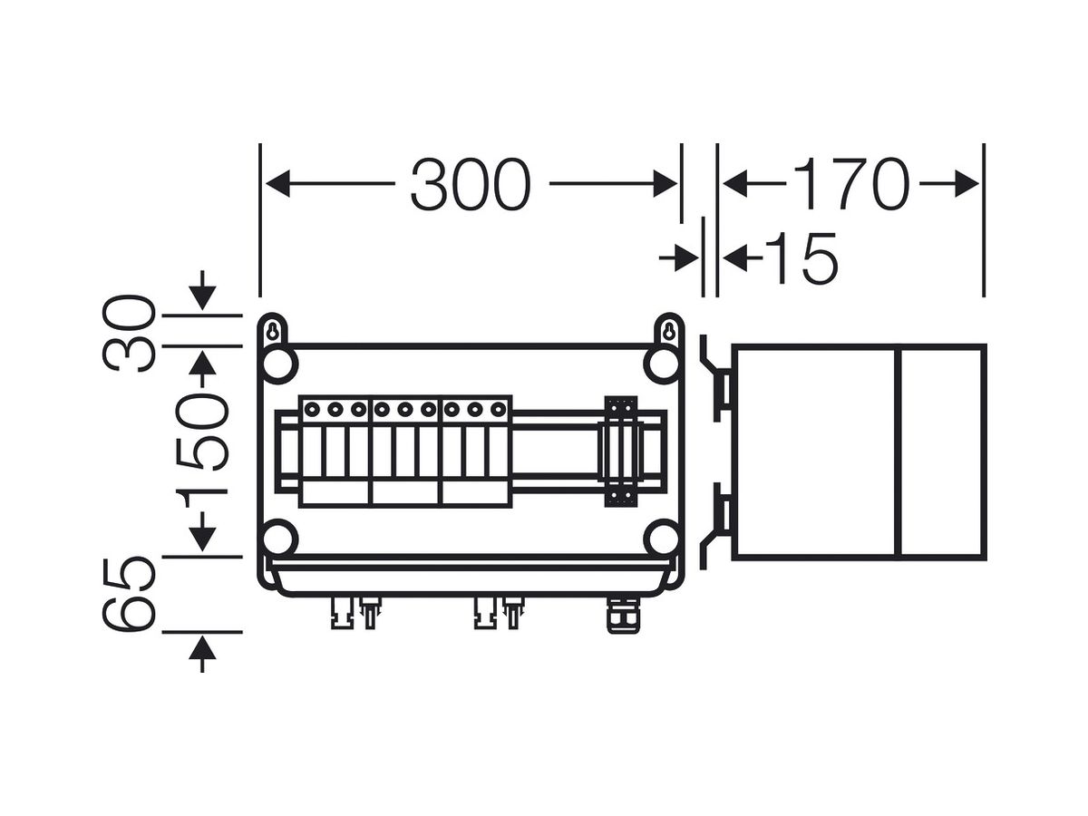 PV Kasten ENYSUN Mi PV 1133 mit MC4-Stecker 3×DC Überspannungsableiter Typ 2
