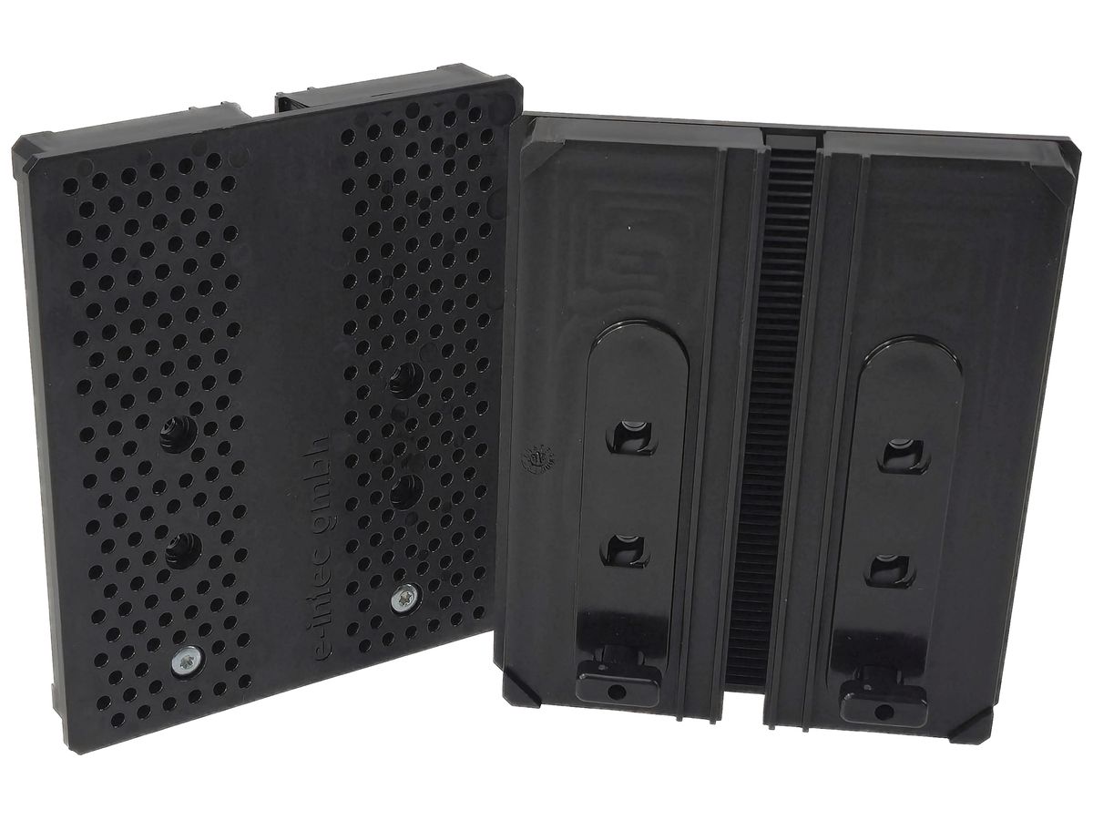 Montageplatte e-intec EasyFix MP-1 92×110mm für Kabeltrasse schwarz