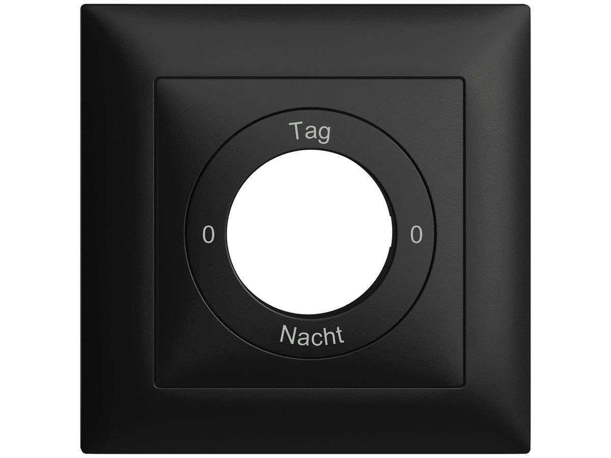 Frontset 0-Tag-0-Nacht EDIZIOdue schwarz 88×88mm für Schlüsselschalter