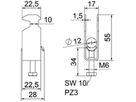 Schnellverleger BET 2056 H-Fuss Metall 8…12mm 2×Kabel Stahl tfZn