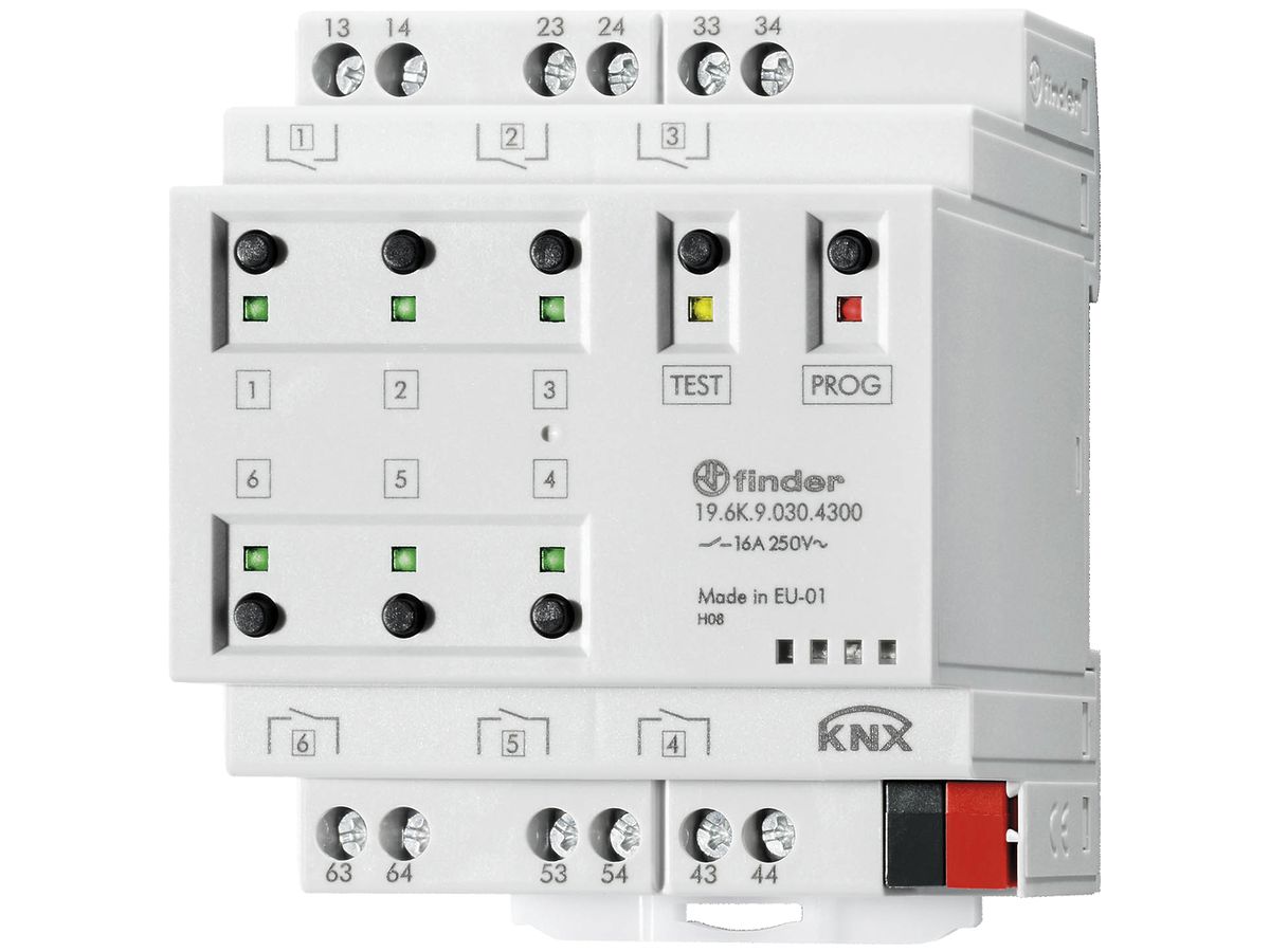 REG-KNX-Schaltaktor Finder 19.3K 6-Kanal 16A/250V Zeitfunktionen