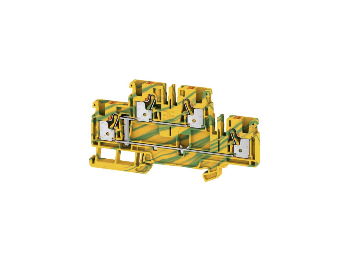 Schutzleiter-Reihenklemme Weidmüller A2C PUSH IN 4mm² 2 Etagen grün/gelb