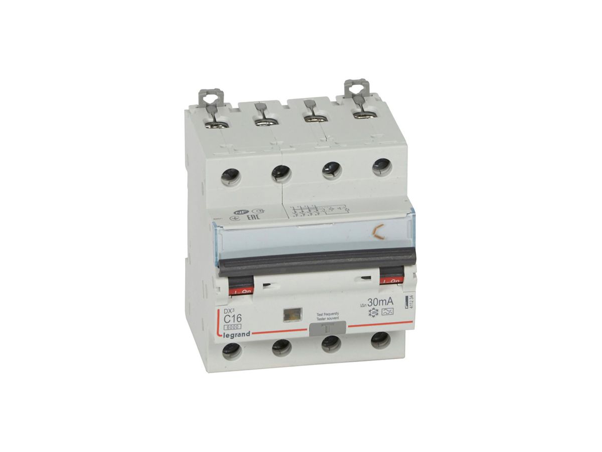 Fehlerstrom-/Leitungsschutzschalter Legrand C 4P 16A 6000A 30mA Typ A