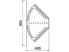 Bogen BET RB W verstellbar 60×500mm Edelstahl A2 blank