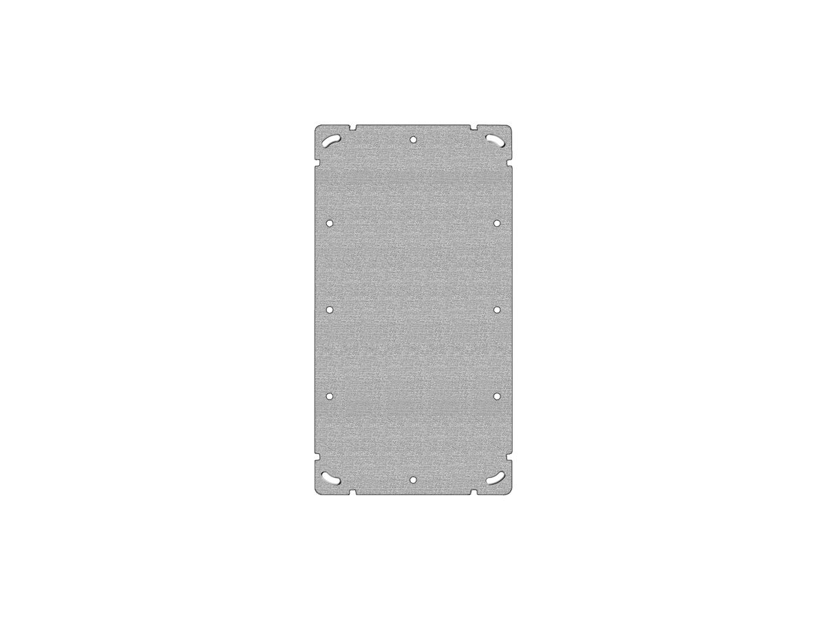 Befestigungsplatte Gr.4×2 137×257mm ohne Bohrung mit 10 Bef.-löchern