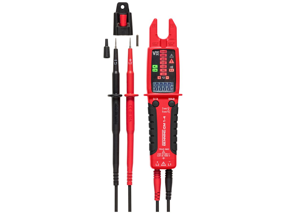 Stromzange Benning CM 1-4 1000VUC 200A 50kΩ Cat IV 600V