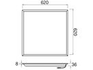 LED-Panelleuchte SLV PANEL P 41W 4600lm 840 DALI 620×620mm weiss