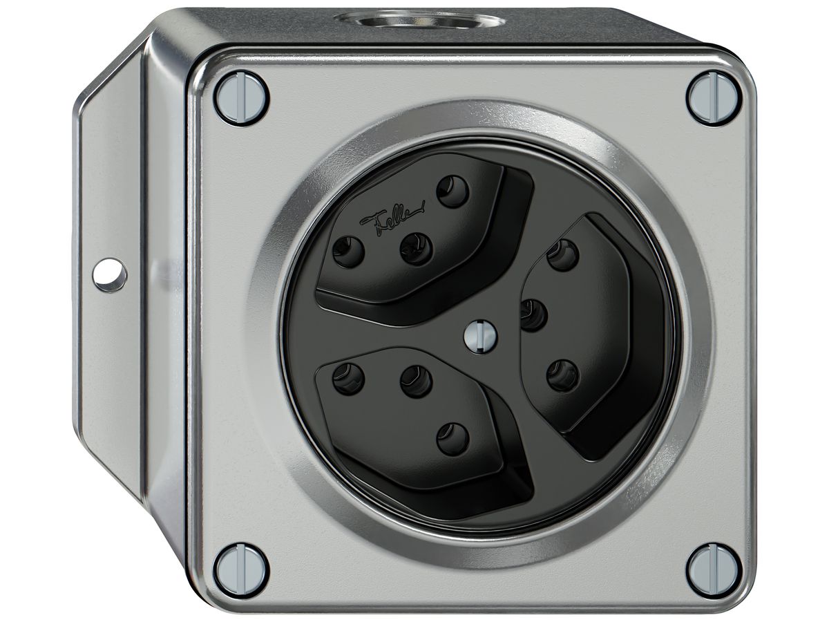 AP-Steckdose ELEMENT 3×Typ 13 10A 250V IP20 aluminium