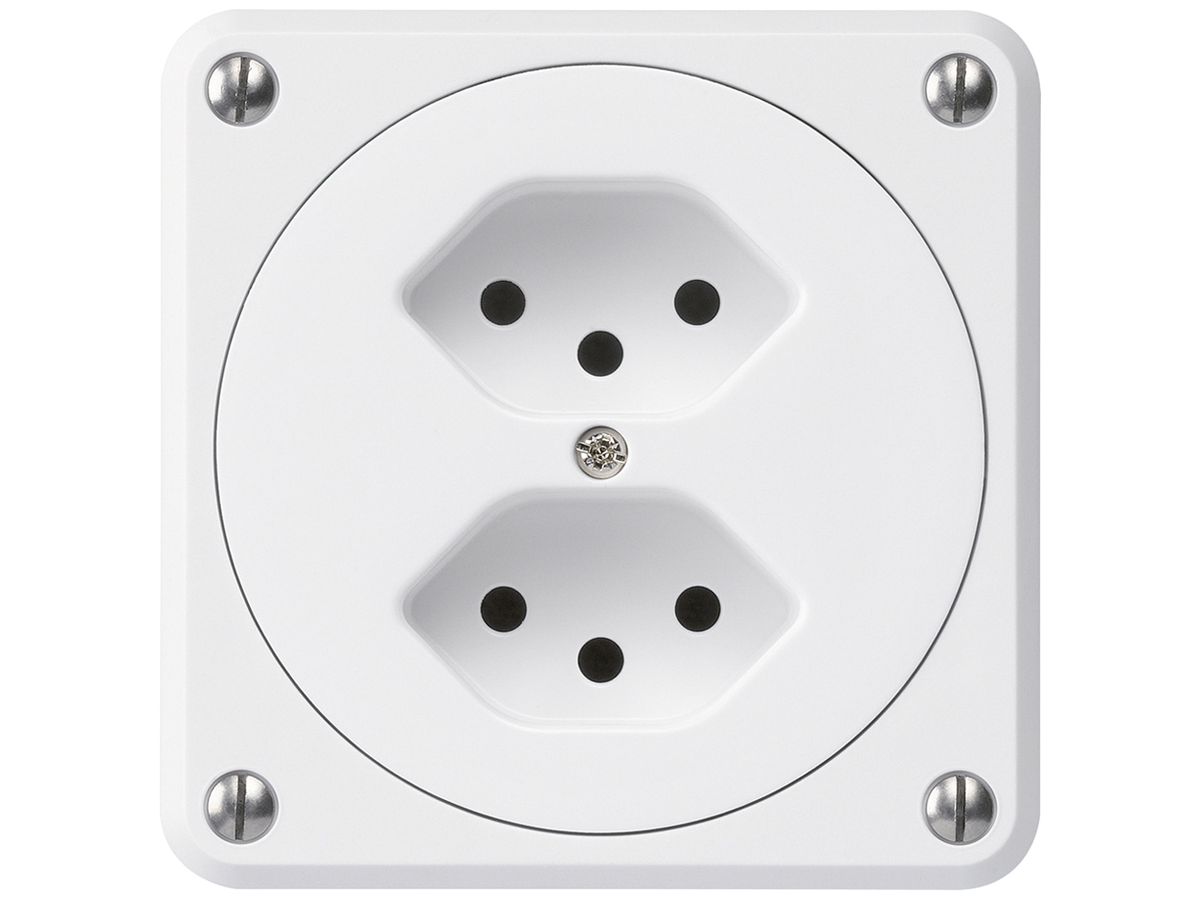 UP-Steckdose robusto 2×Typ 13 weiss ohne Klappdeckel