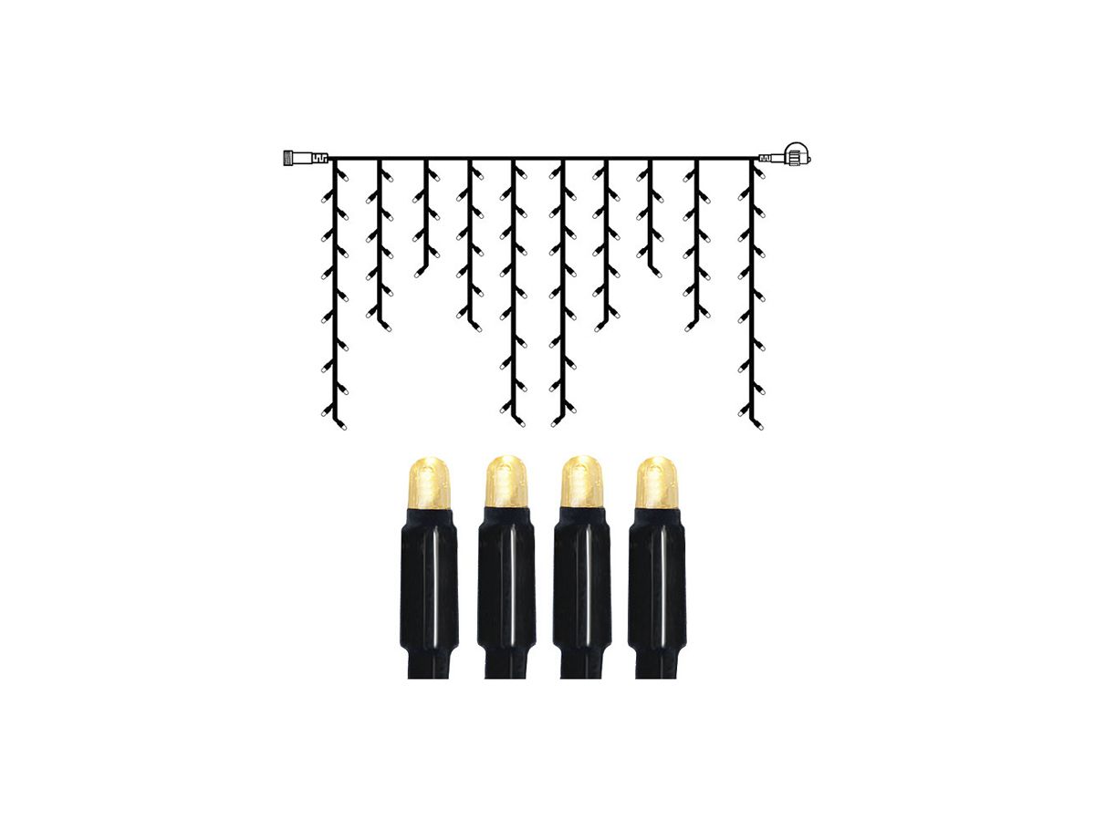 Lichterkette System 24 Extra, 2×1m, schwarz, 2.1W, 98 LED, warmweiss