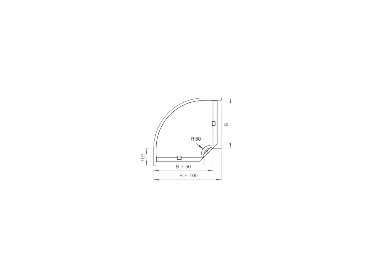 Bogen 90° Bettermann MKS 60×200mm tauchfeuerverzinkt