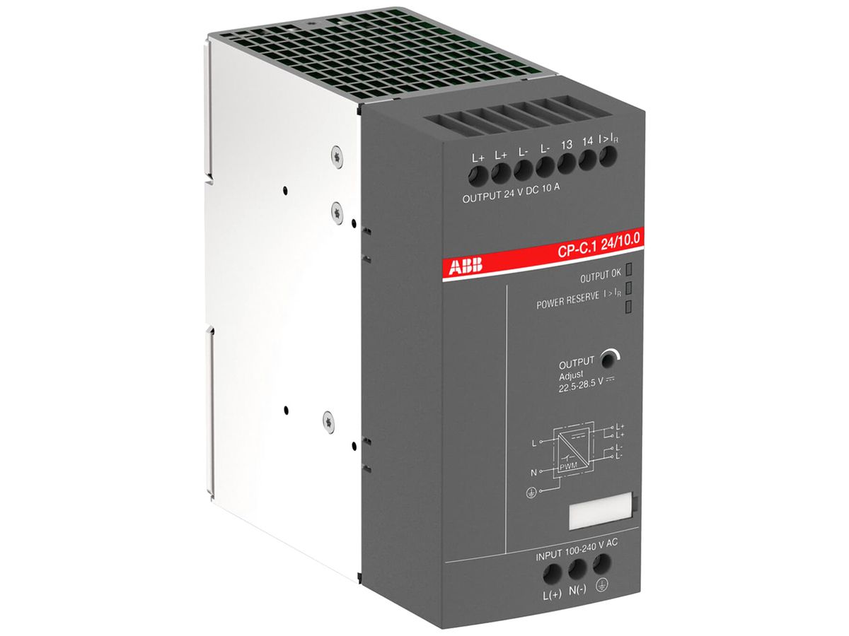 EB-Schaltnetzgerät ABB CP-C.1 24/10.0-C IN:85…300VUC OUT:24VDC/10A