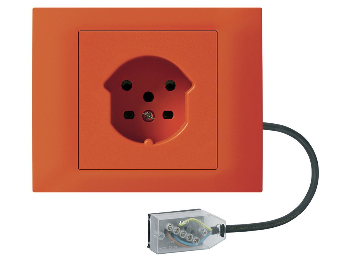 EB-Steckdose kallysto T15 orange für Flachkabel Technofil