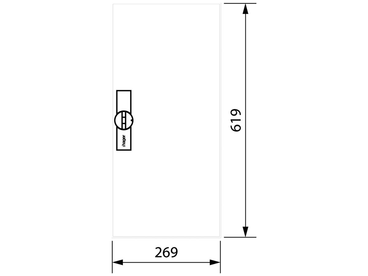 Tür rechts Hager univers für AP-Feldverteiler FWB41 650×300mm