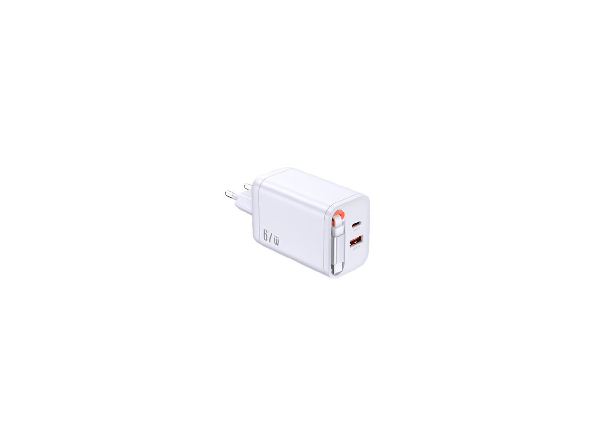 USB-Ladesteckdose M. Schönenberger 1×USB-A 1×USB-C 3000mA 3…20V weiss