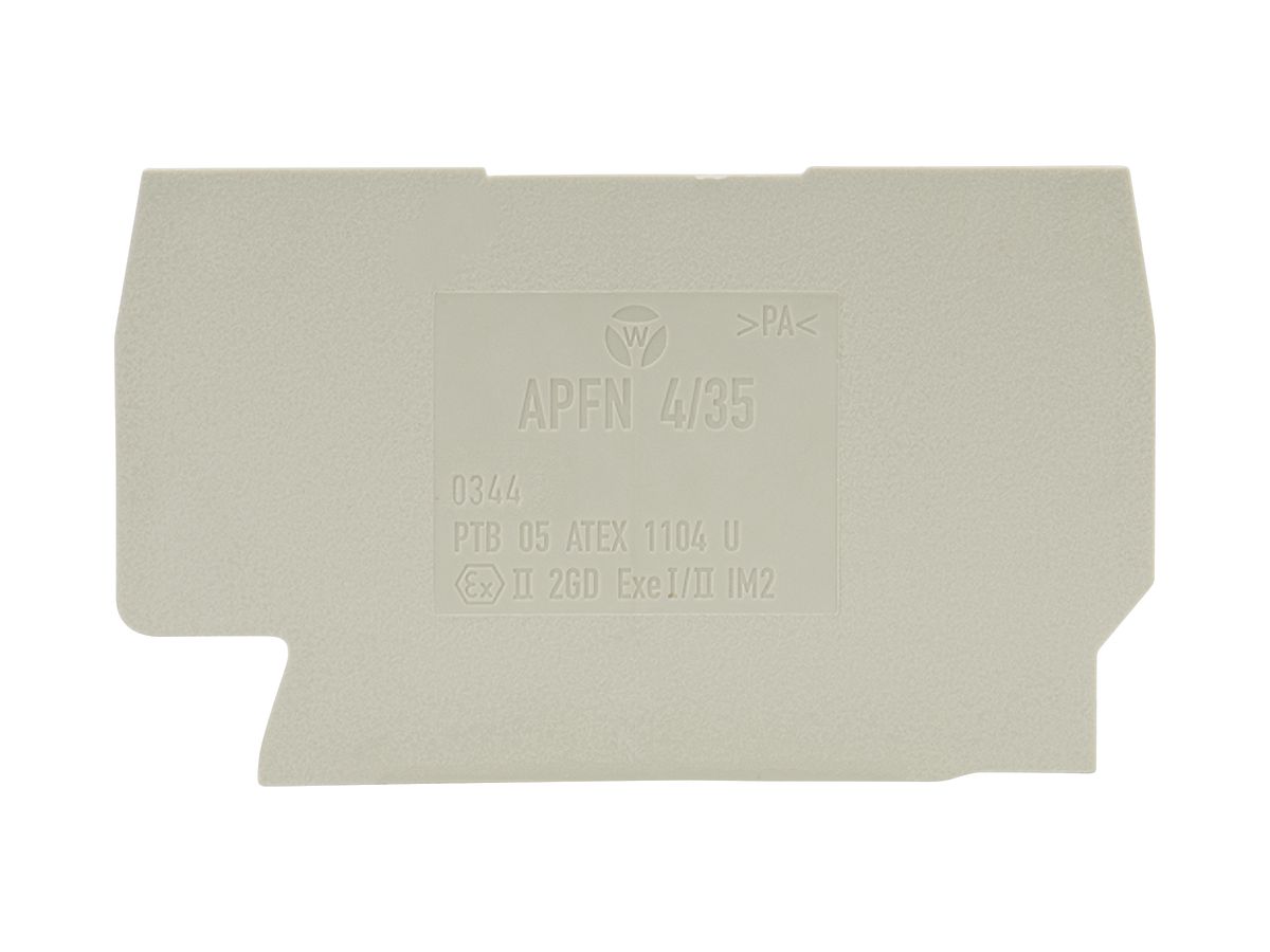 Abschlusswand Wieland APFN, für Reihenklemmen WKFN 4…, 51mm, grau