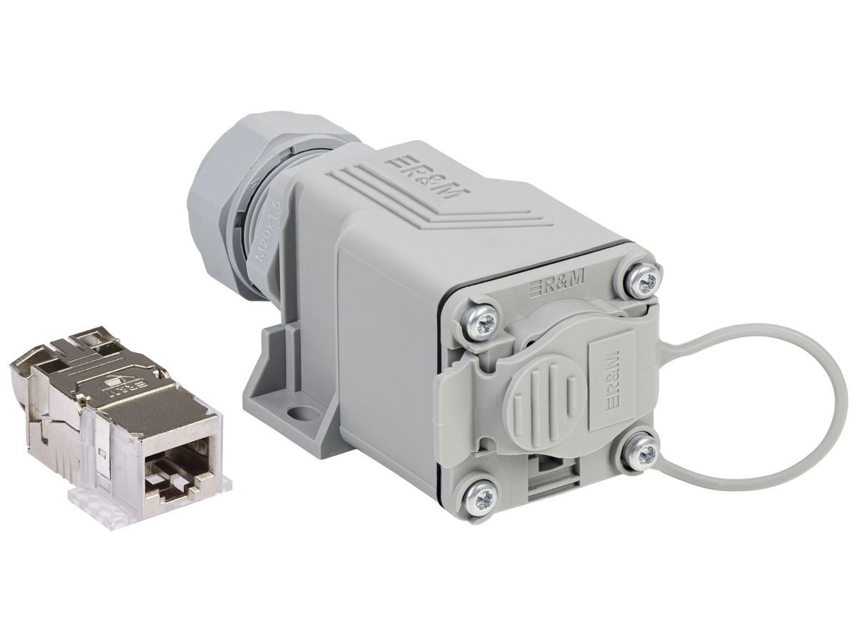 Anschlussdose R&Mfreenet RJ45 CAT6A 90×35×45mm grau