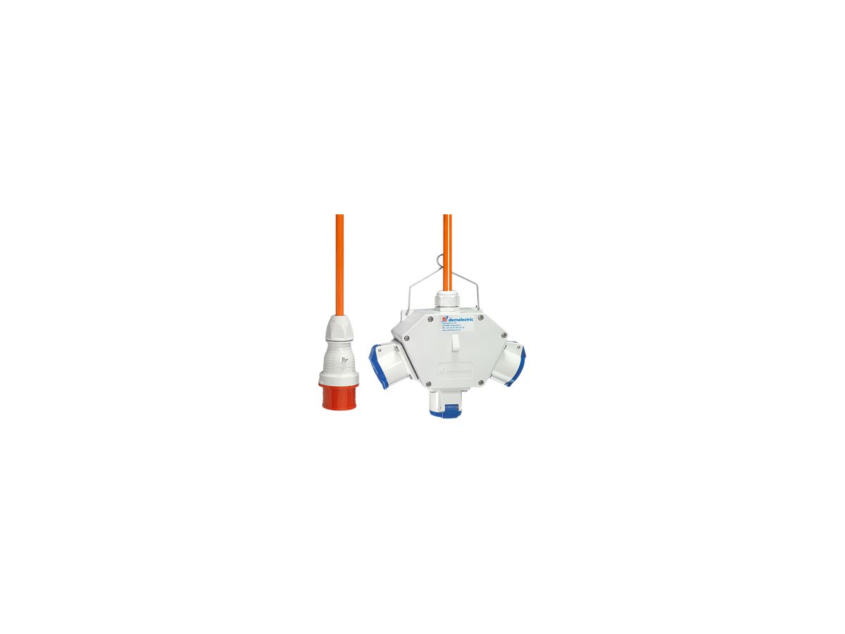 Kreuzverteiler Demelectric HG840 3×CEE16/3 Ste.1×CEE16/5 1.5m