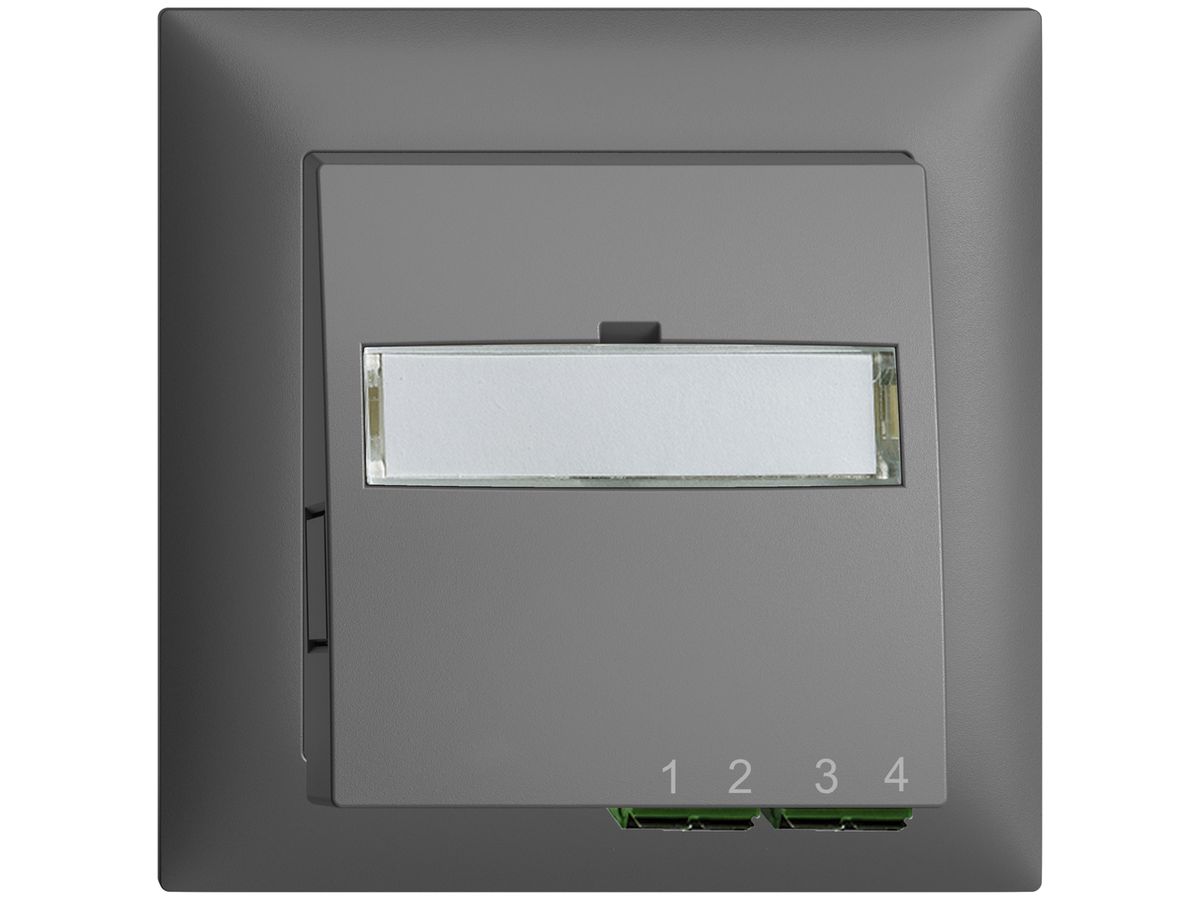 UP-Anschlussdose FTTH EDIZIOdue FH 2×LC APC Duplex FMI dunkelgrau