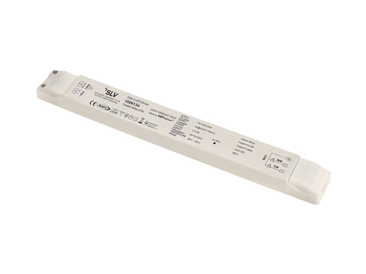 LED-Konverter SLV LADV100W24Z-T2CH, 100W 24VDC max. 4160mA, DALI, 2-Kanal TW