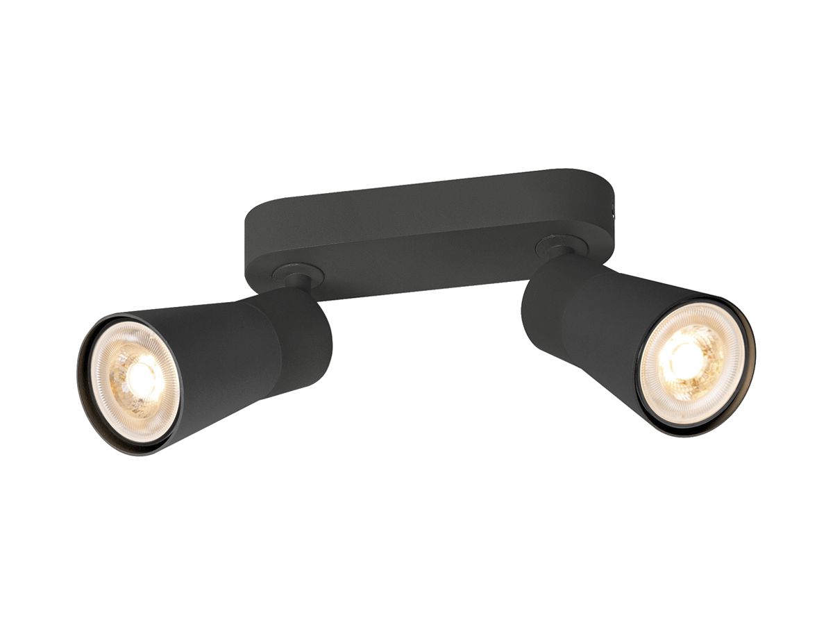 Spot SLV PURI 2.0 Cone CW GU10 2×6W DIM 150×42×138mm schwarz