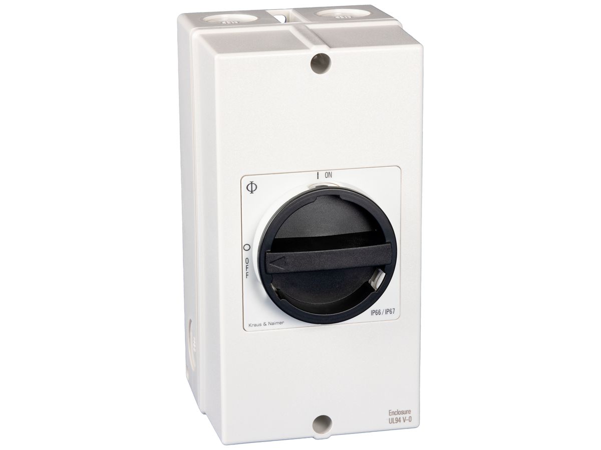 AP-Lasttrennschalter Kraus & Naimer 4P 63A 600V IP66 schwarz