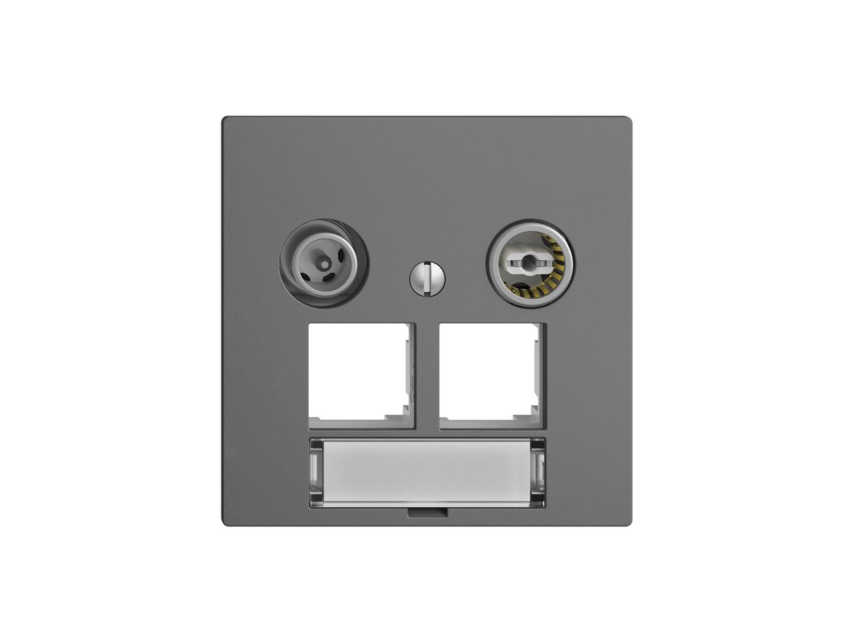 Multimediadose EDIZIOdue F EASYNET 19dB, f.2×RJ45 S-One, dunkelgrau