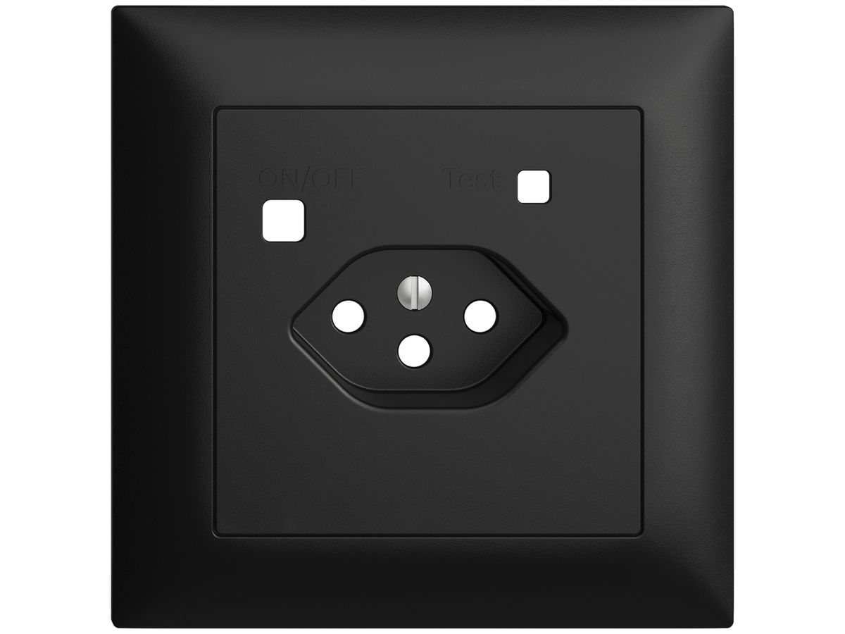 Frontset EDIZIOdue zu FI-Steckdose FMI, T13, schwarz