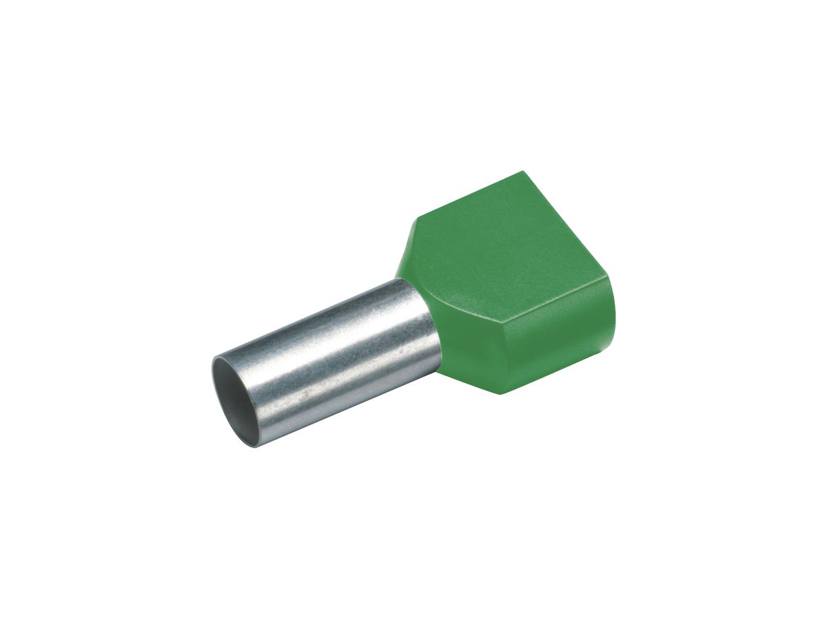 Zwillings-Aderendhülse Cimco 16mm² 14×30mm Kupfer PP grün