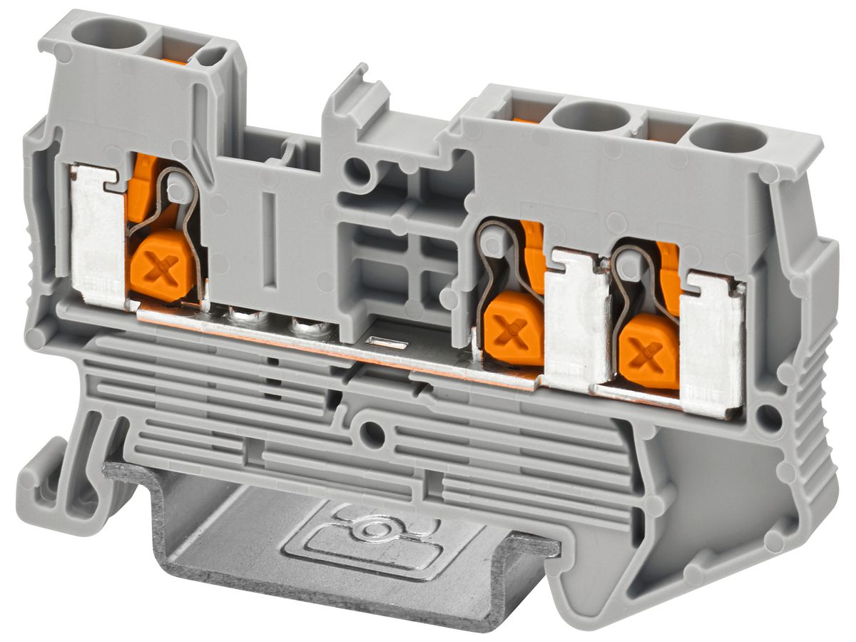Durchgangs-Reihenklemme PX XT 2,5-TWIN 4mm² 24A 800V 3×1 TH35 gu