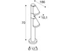 Wegeleuchte SLV T-TUBE 70 PIR GU10 2×10W IP44 700mm schwarz