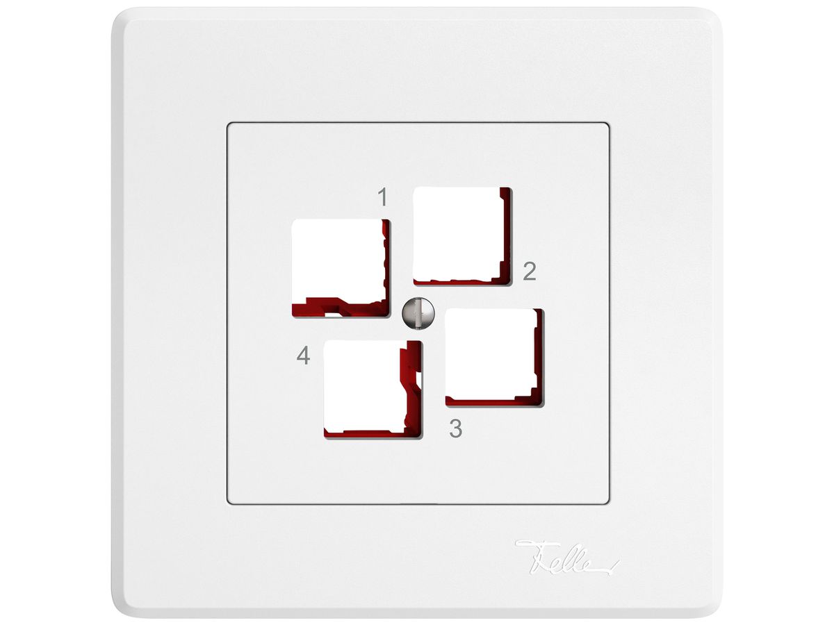 UP-Montageset EDIZIO.liv EASYNET S-One SNAPFIX® gerade 4×RJ45 ws