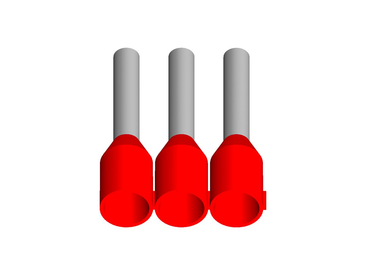 Aderendhülse Ferratec DIN 1mm²/8mm isoliert rot 100 Stück Bandware