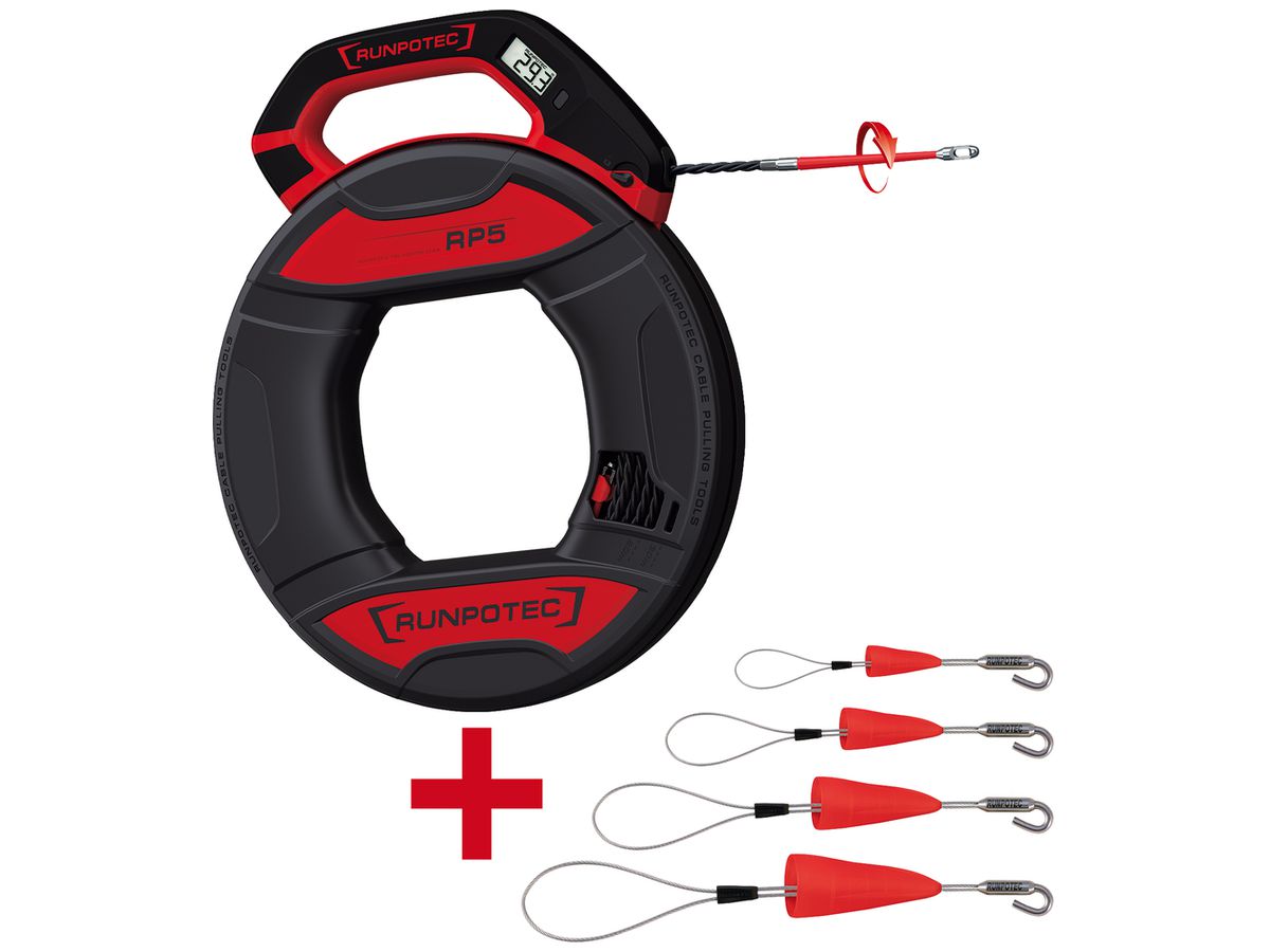 Einziehband-Set Runpotec RP5 Installationsrohr 30m